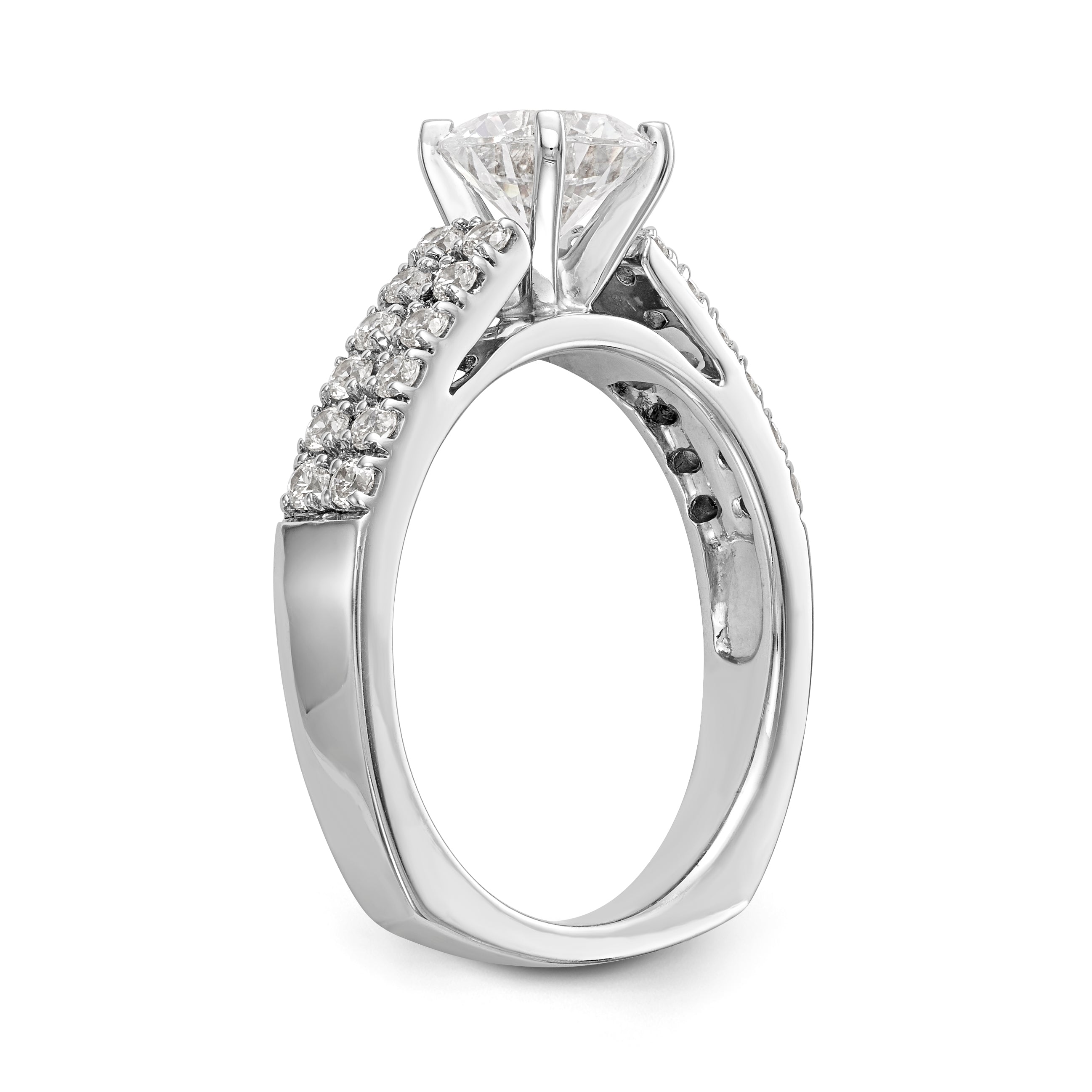 14K Weißgold Diamant-Verlobungsring mit Krappenfassung