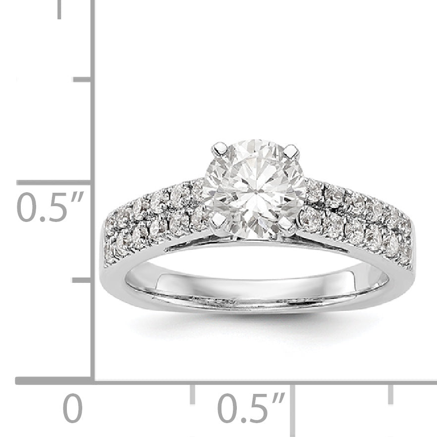 14K Weißgold Diamant-Verlobungsring mit Krappenfassung