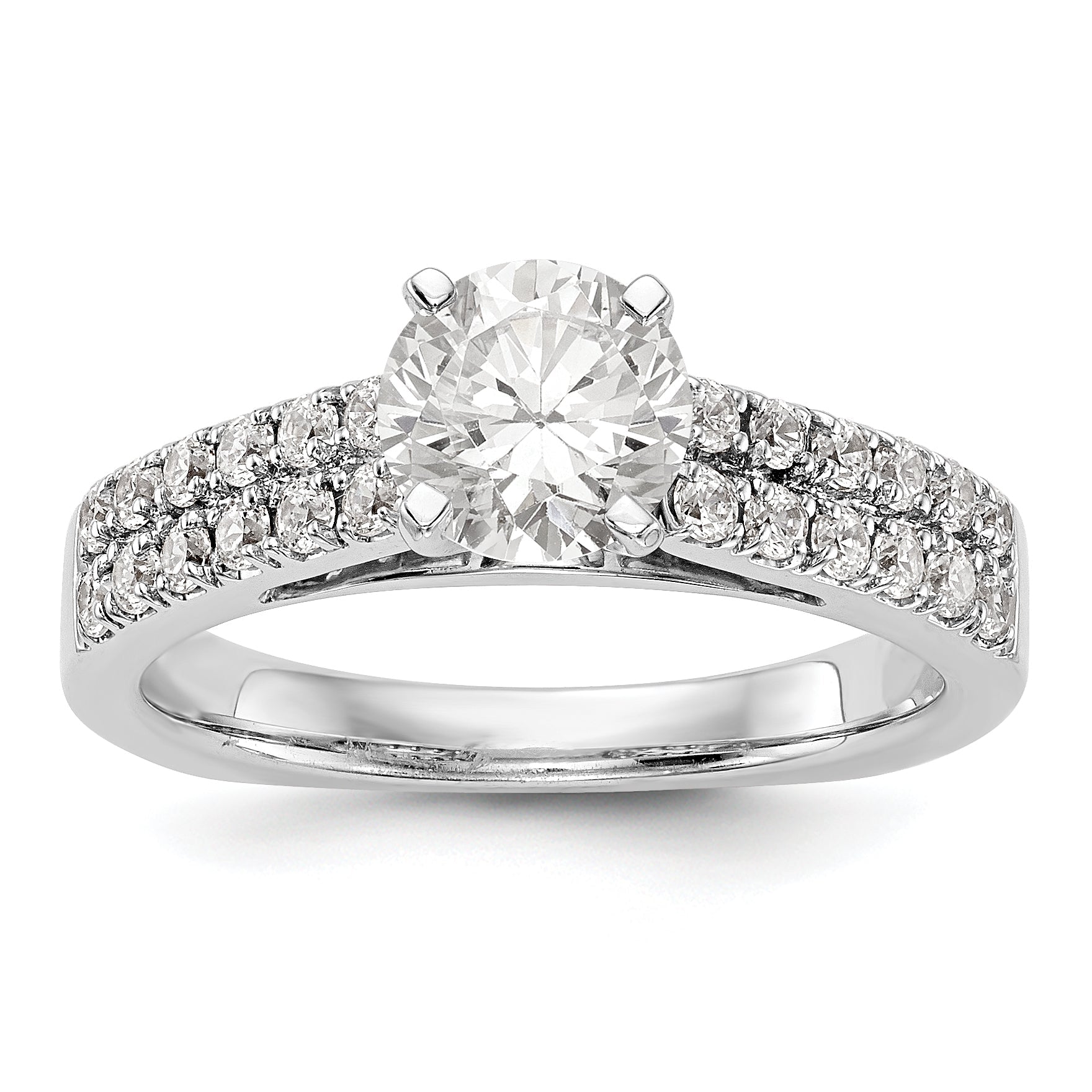 14K Weißgold Diamant-Verlobungsring mit Krappenfassung