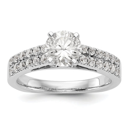 14K Weißgold Diamant-Verlobungsring mit Krappenfassung