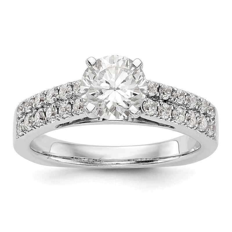 14K Weißgold Diamant-Verlobungsring mit Krappenfassung
