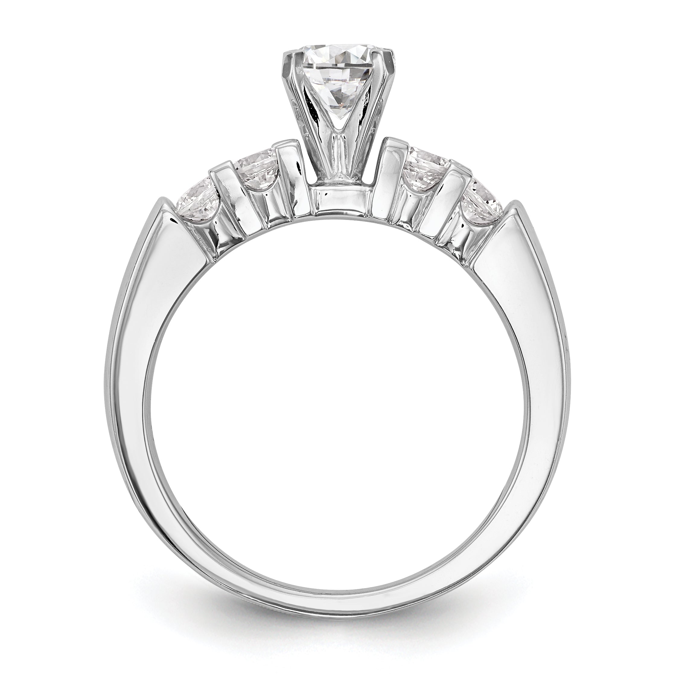 14K Weißgold Diamant-Verlobungsring mit Krappenfassung