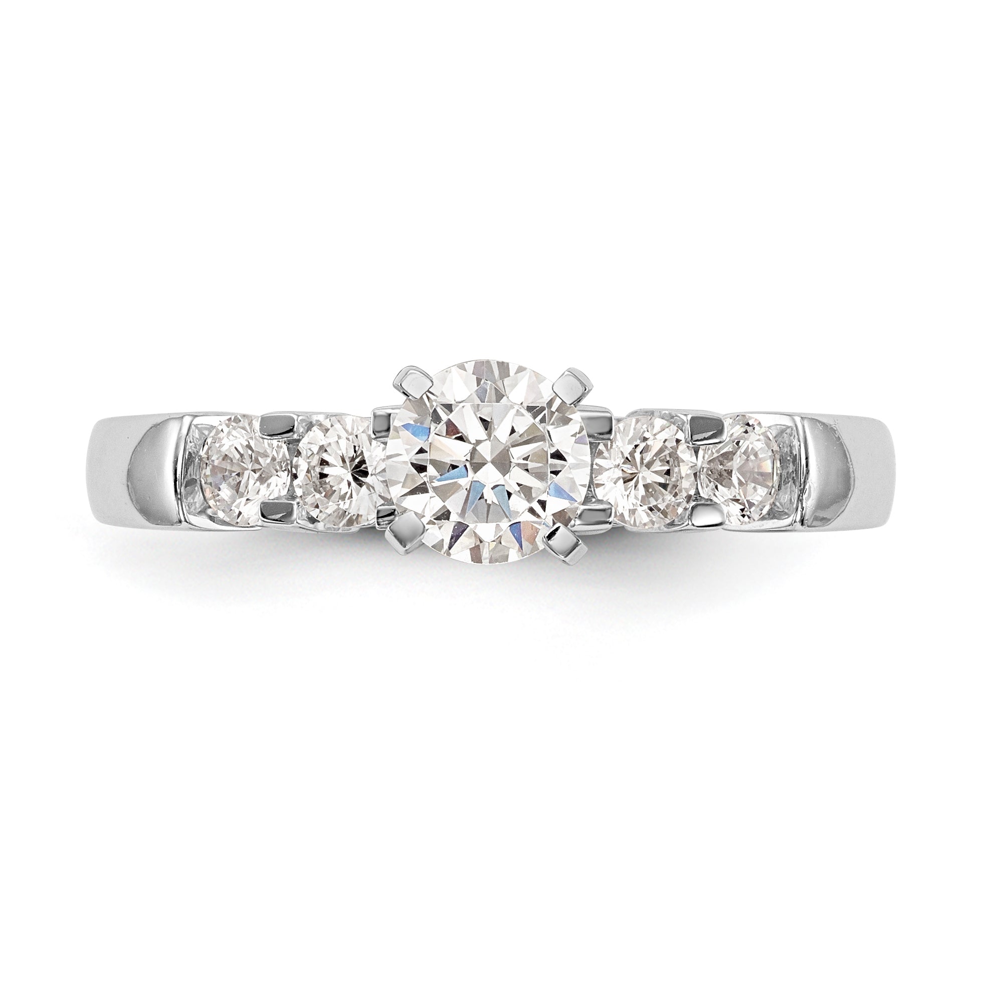 14K Weißgold Diamant-Verlobungsring mit Krappenfassung