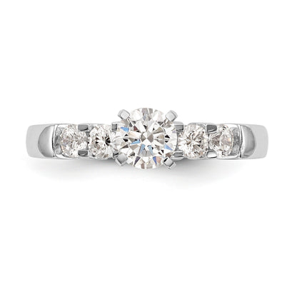 14K Weißgold Diamant-Verlobungsring mit Krappenfassung