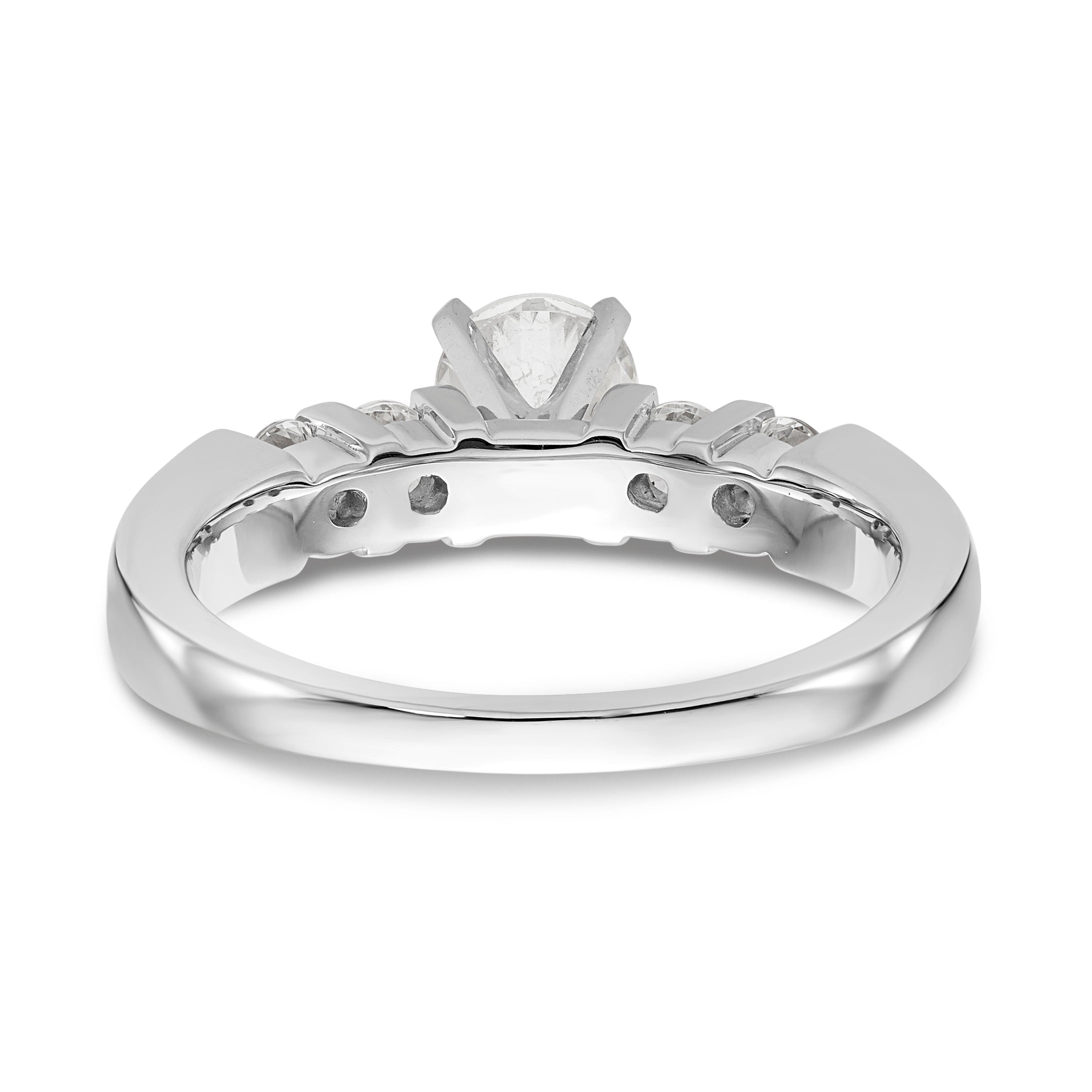 14K Weißgold Diamant-Verlobungsring mit Krappenfassung