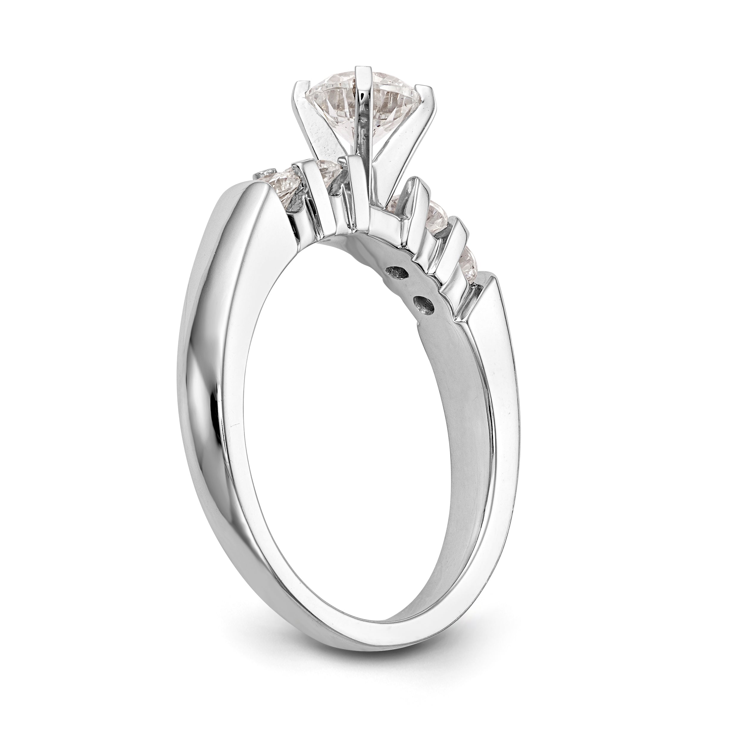 14K Weißgold Diamant-Verlobungsring mit Krappenfassung