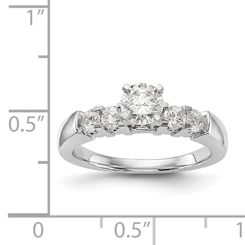 14K Weißgold Diamant-Verlobungsring mit Krappenfassung