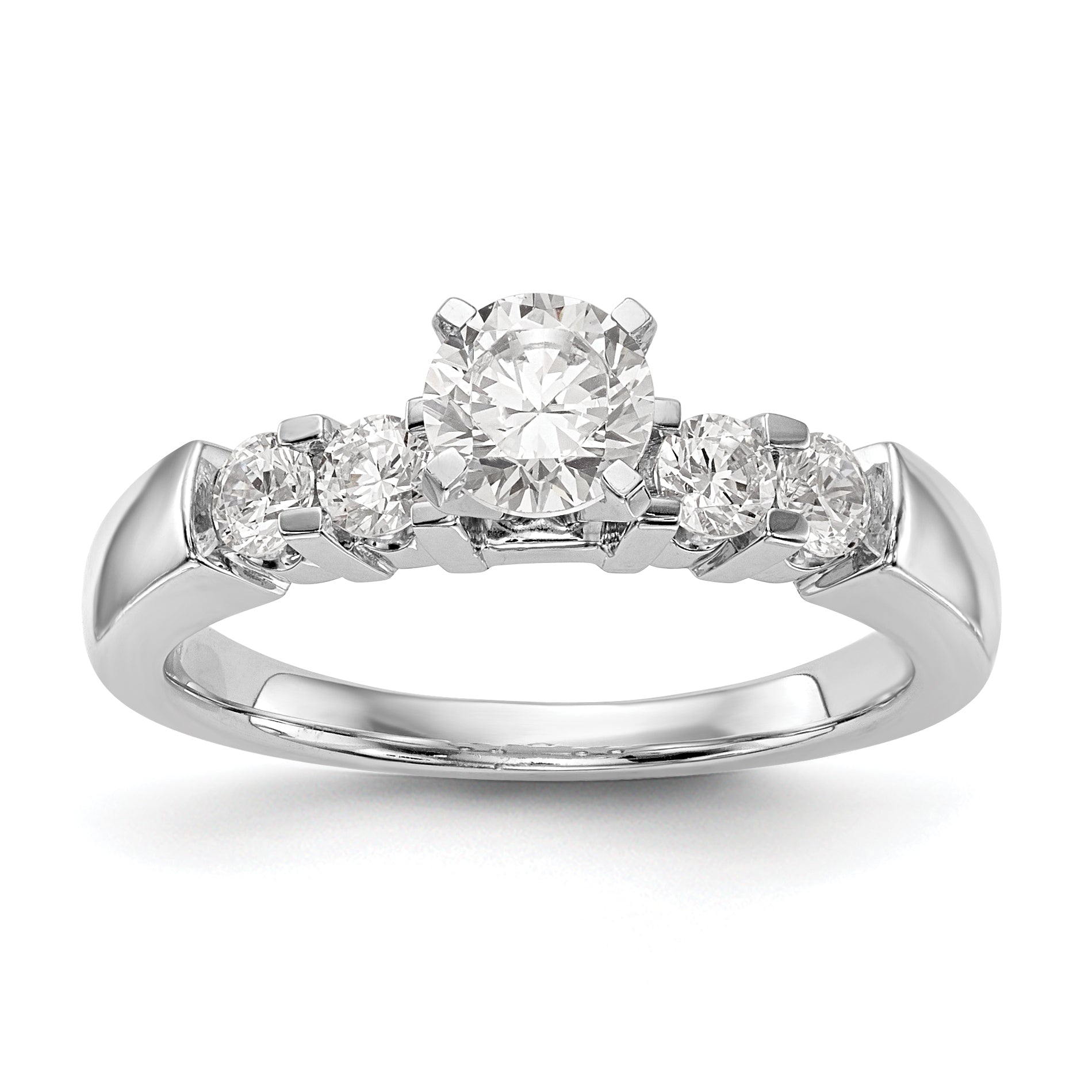 14K Weißgold Diamant-Verlobungsring mit Krappenfassung