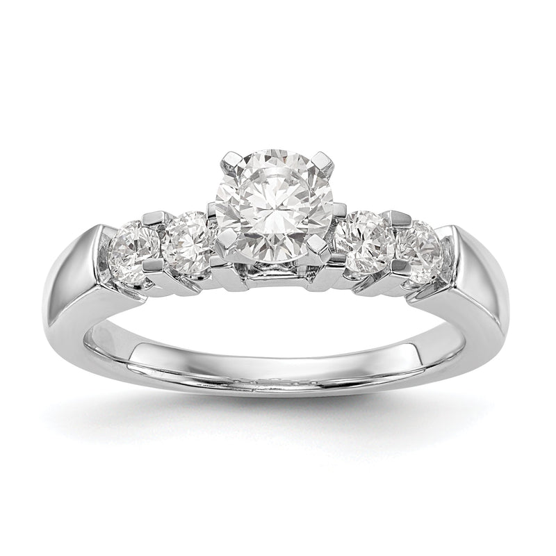 14K Weißgold Diamant-Verlobungsring mit Krappenfassung
