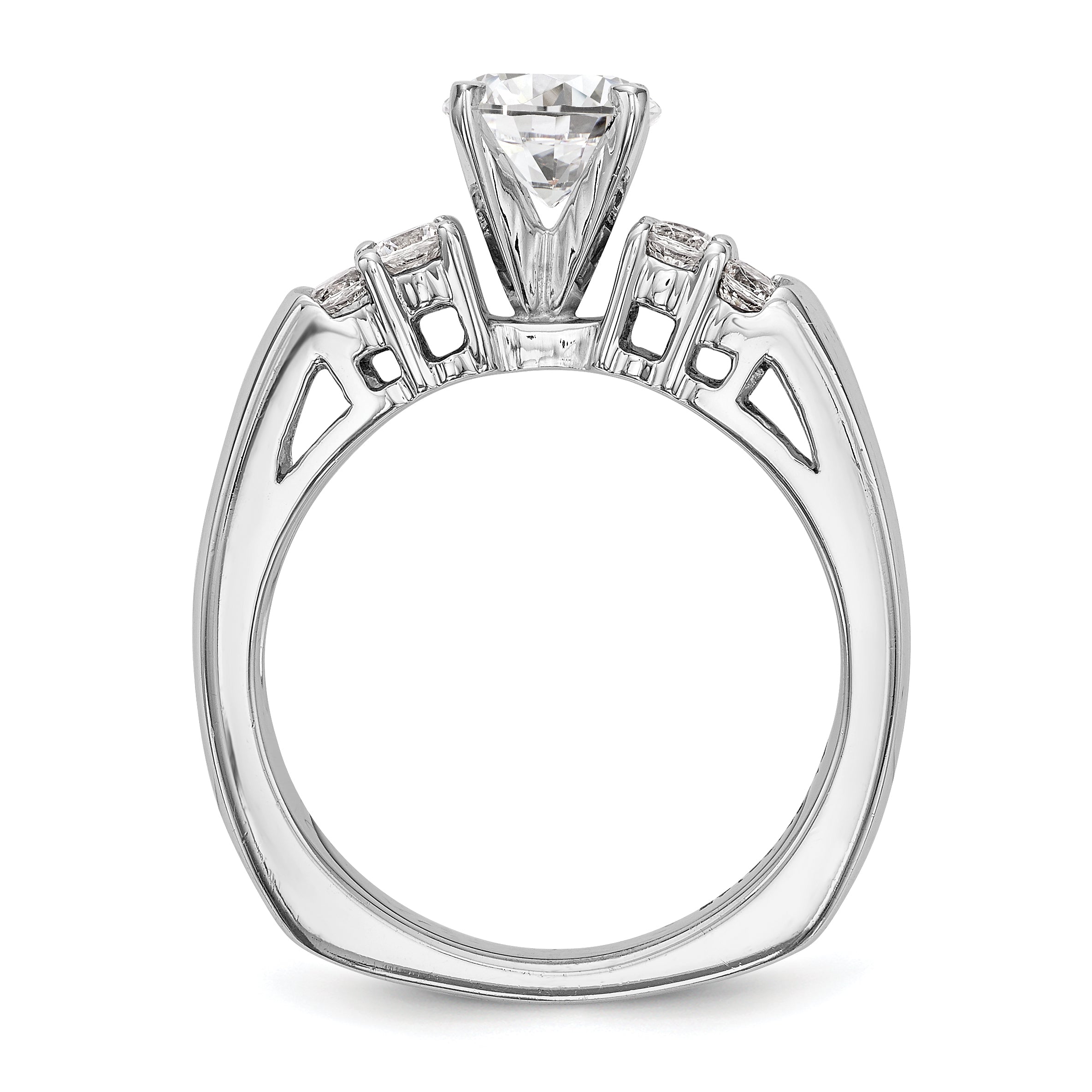 14K Weißgold Diamant-Verlobungsring mit Krappenfassung