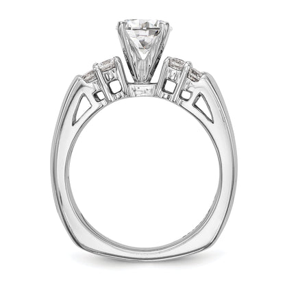 14K Weißgold Diamant-Verlobungsring mit Krappenfassung