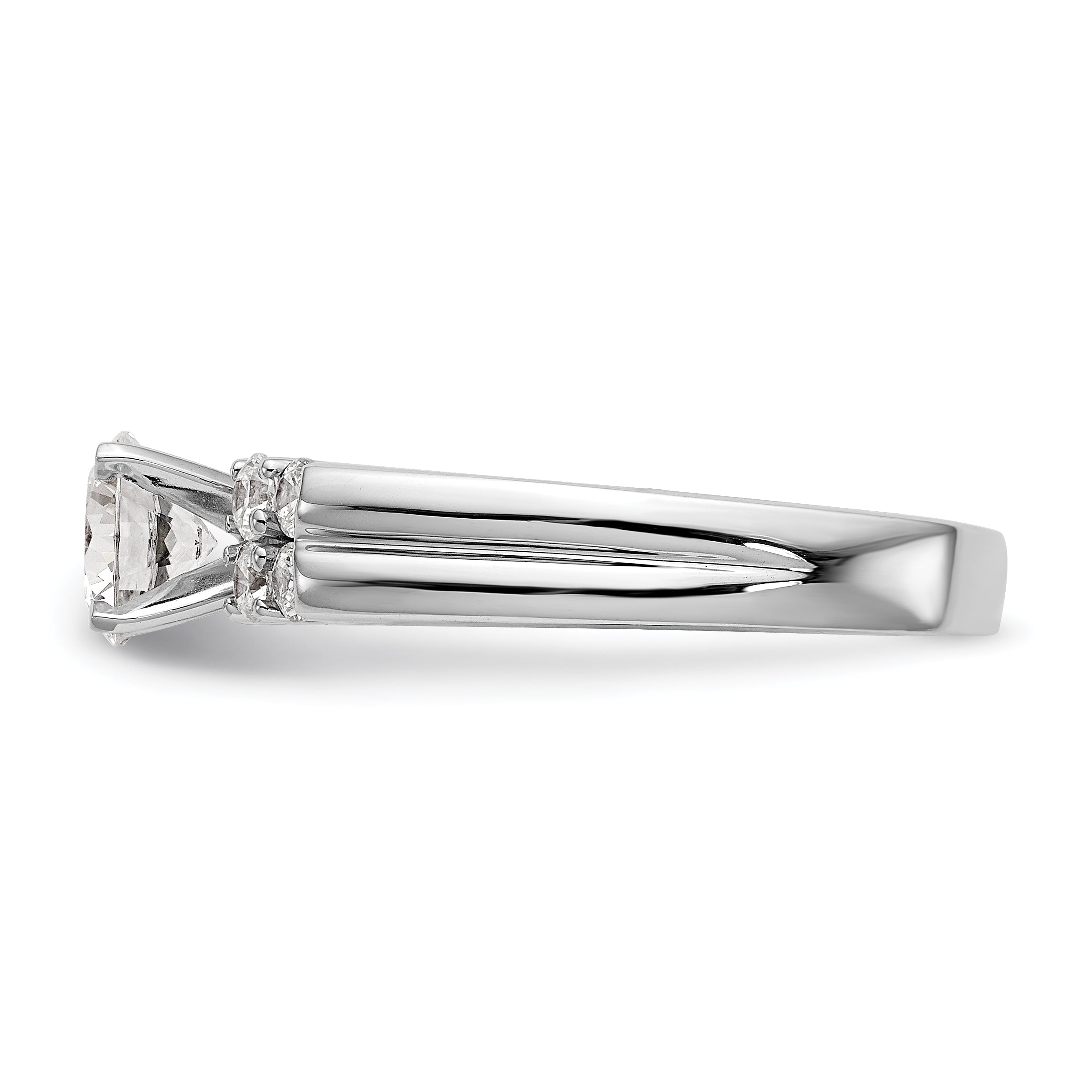 14K Weißgold Diamant-Verlobungsring mit Krappenfassung