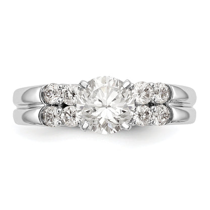 14K Weißgold Diamant-Verlobungsring mit Krappenfassung