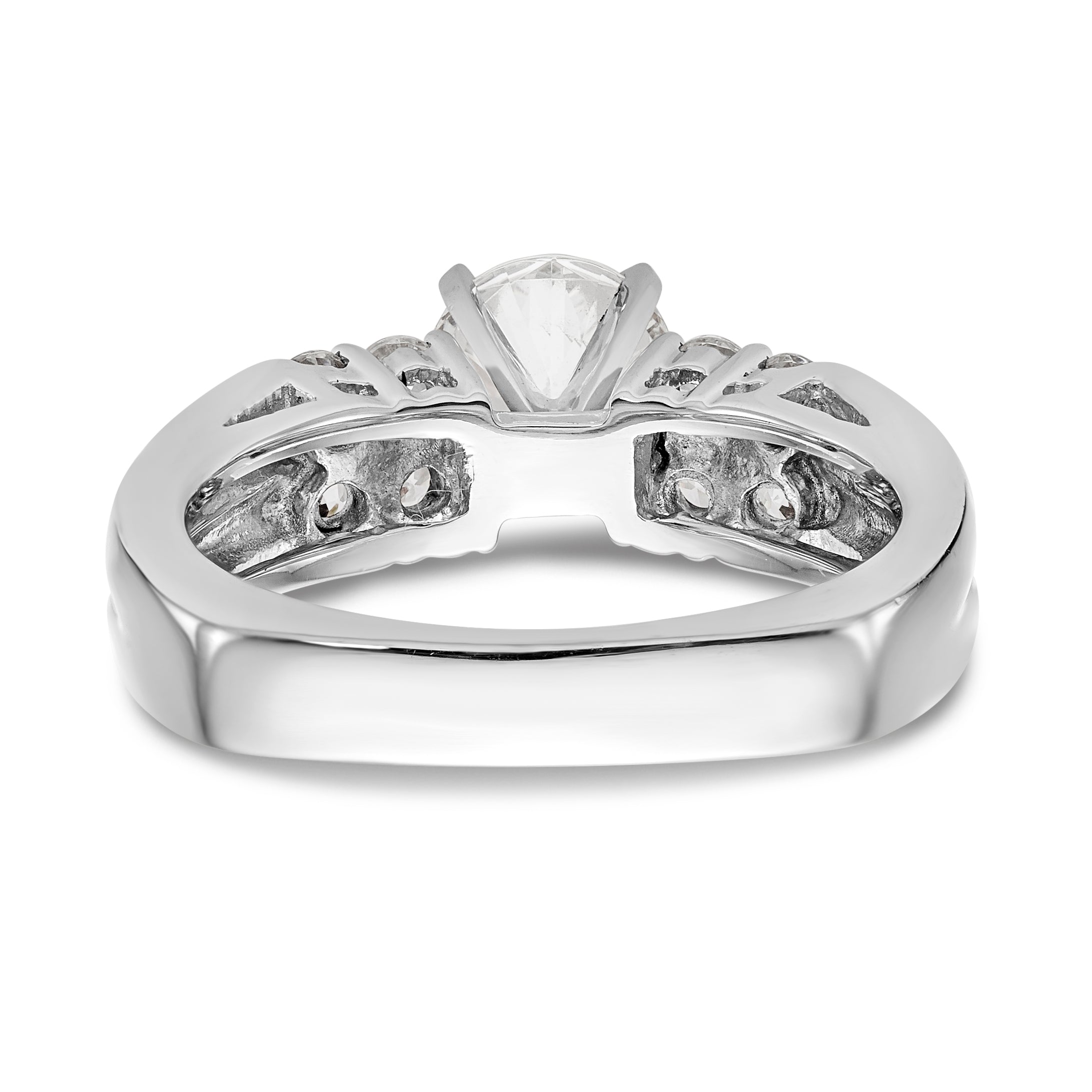14K Weißgold Diamant-Verlobungsring mit Krappenfassung
