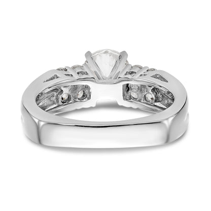 14K Weißgold Diamant-Verlobungsring mit Krappenfassung