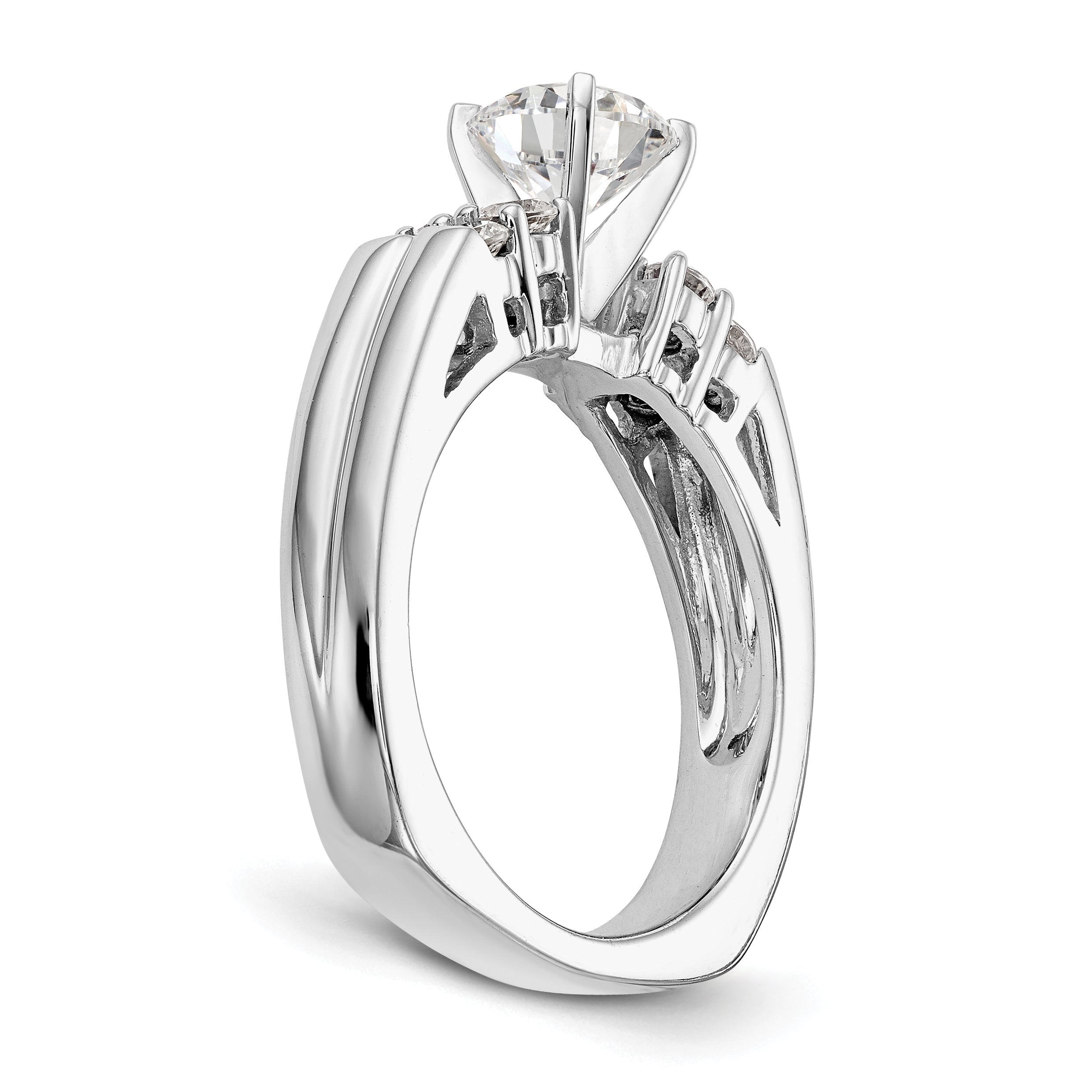 14K Weißgold Diamant-Verlobungsring mit Krappenfassung