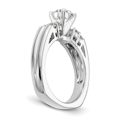 14K Weißgold Diamant-Verlobungsring mit Krappenfassung