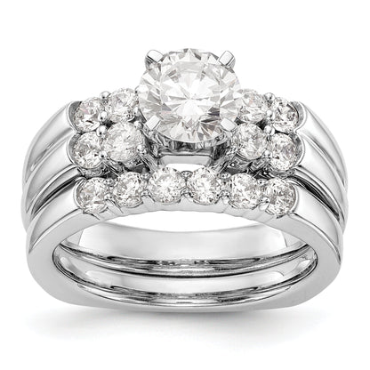 14K Weißgold Diamant-Verlobungsring mit Krappenfassung