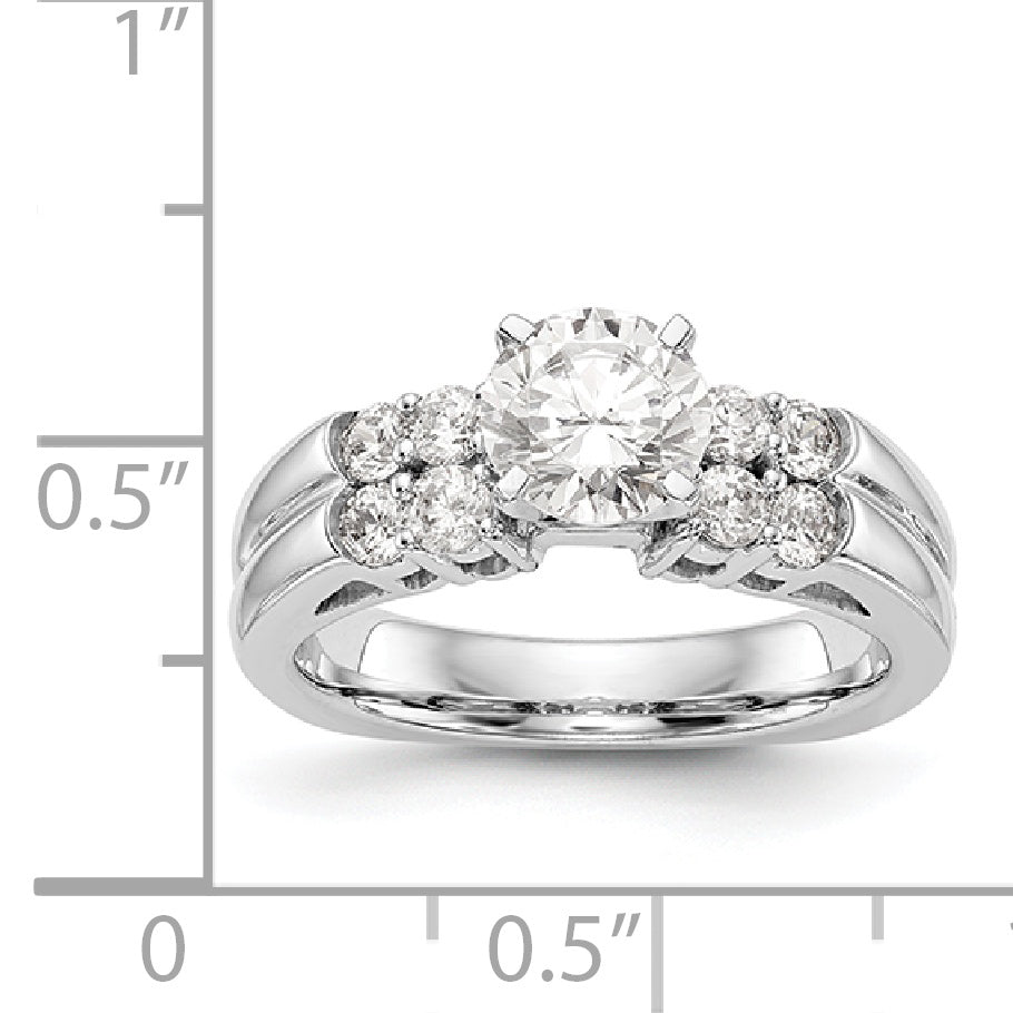 14K Weißgold Diamant-Verlobungsring mit Krappenfassung