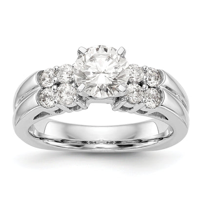 14K Weißgold Diamant-Verlobungsring mit Krappenfassung