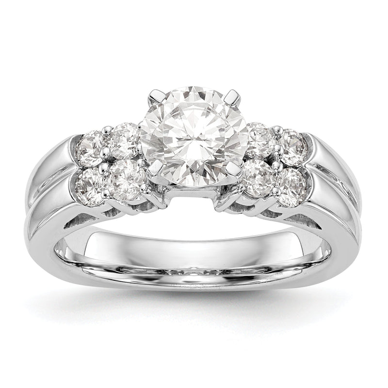 14K Weißgold Diamant-Verlobungsring mit Krappenfassung
