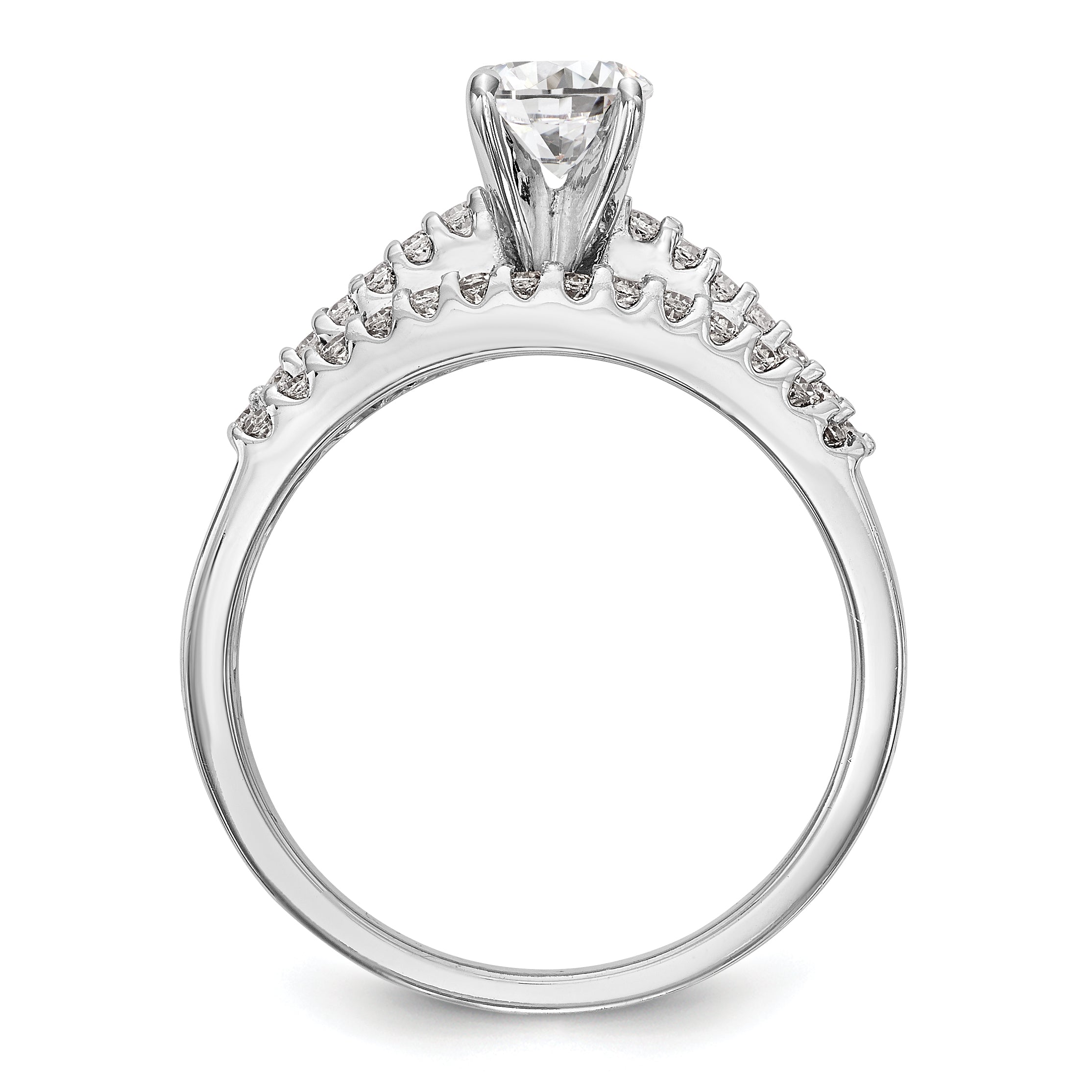 14K Weißgold Diamant-Verlobungsring mit Krappenfassung