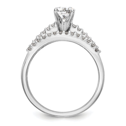 14K Weißgold Diamant-Verlobungsring mit Krappenfassung
