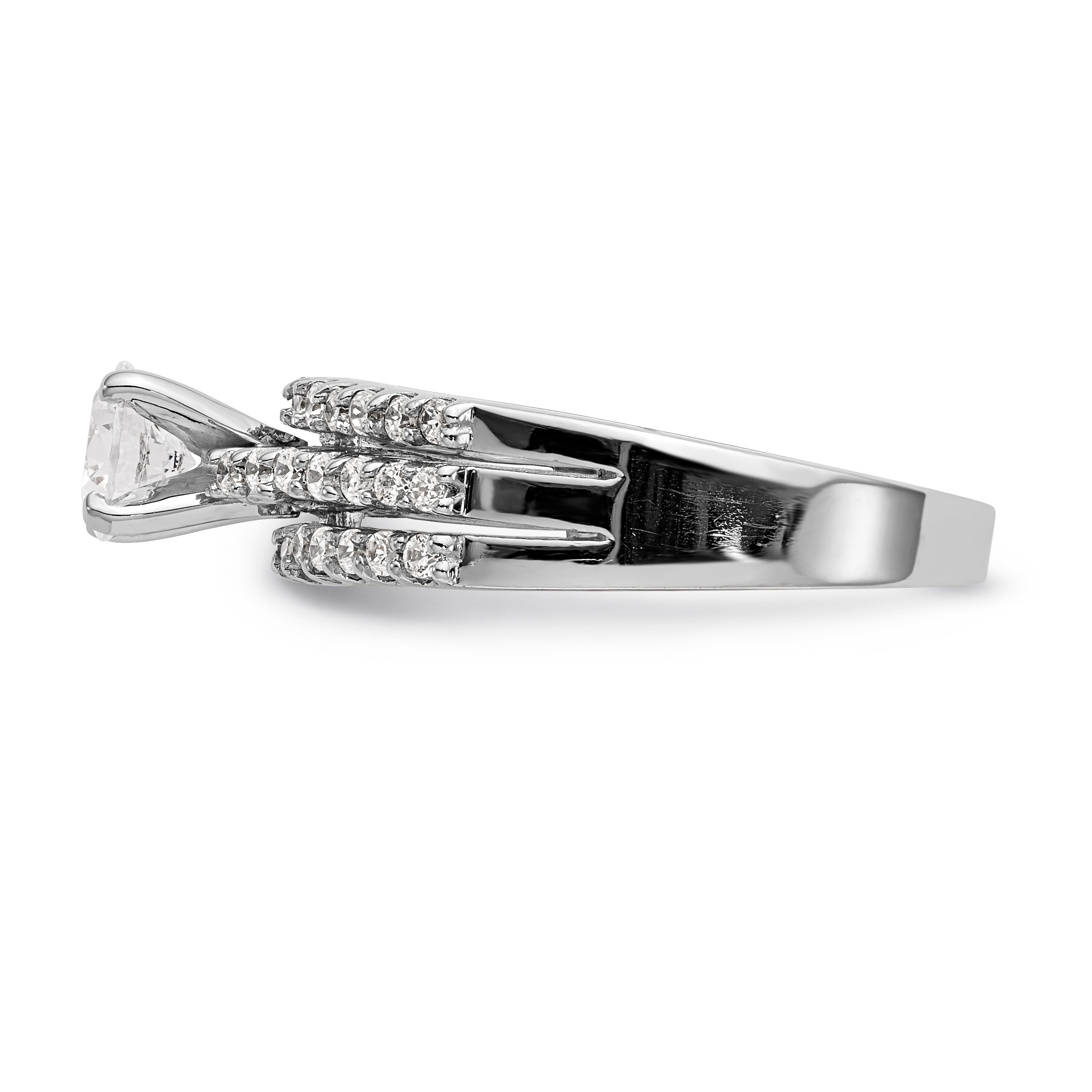 14K Weißgold Diamant-Verlobungsring mit Krappenfassung