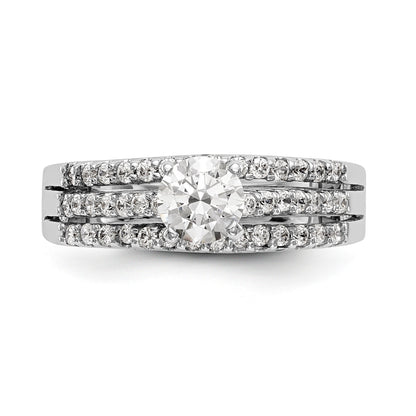 14K Weißgold Diamant-Verlobungsring mit Krappenfassung