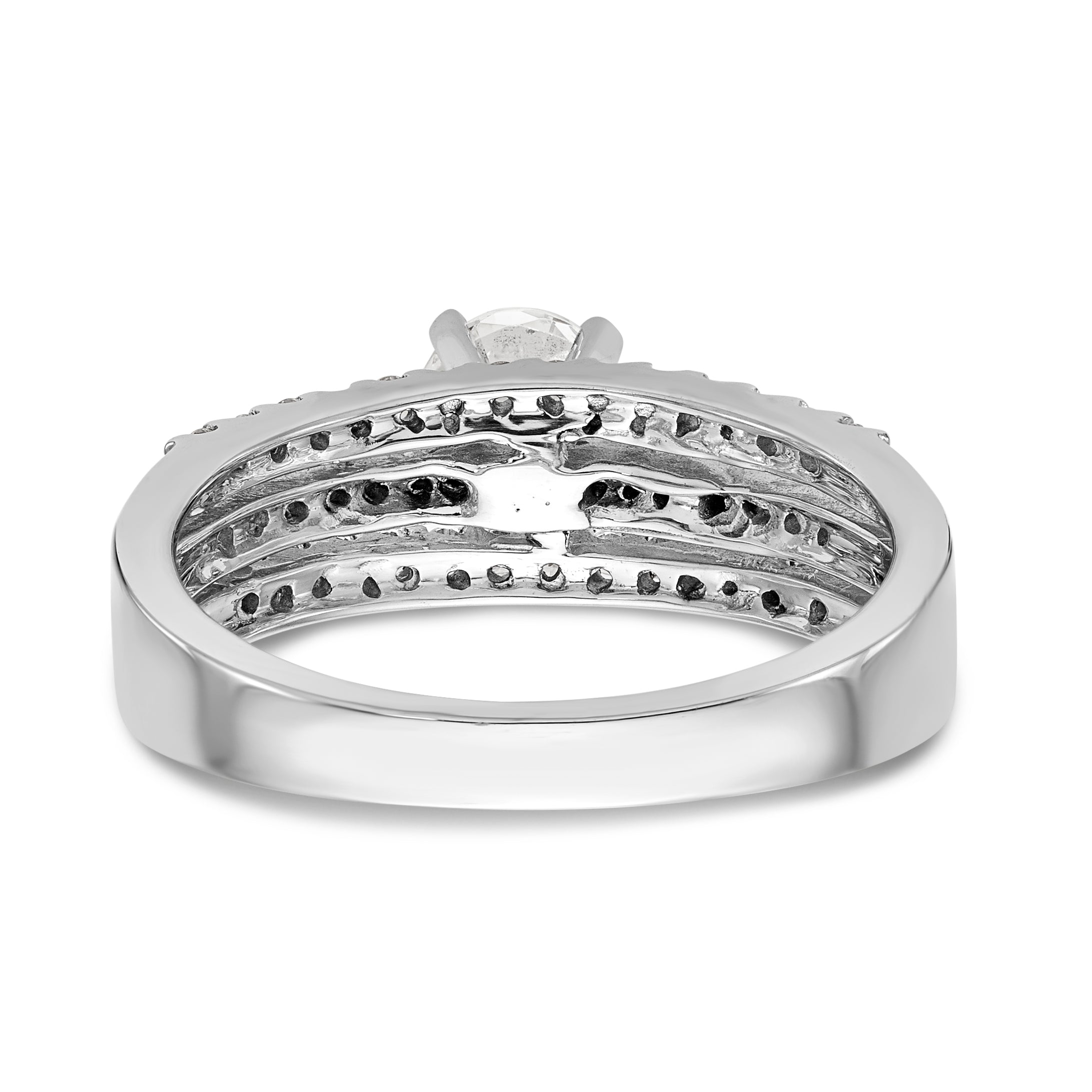 14K Weißgold Diamant-Verlobungsring mit Krappenfassung