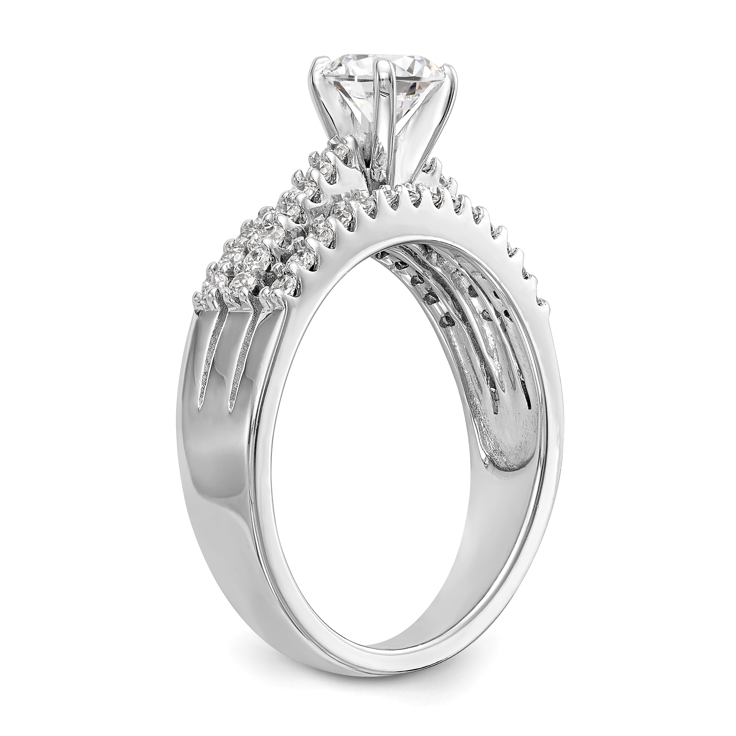 14K Weißgold Diamant-Verlobungsring mit Krappenfassung