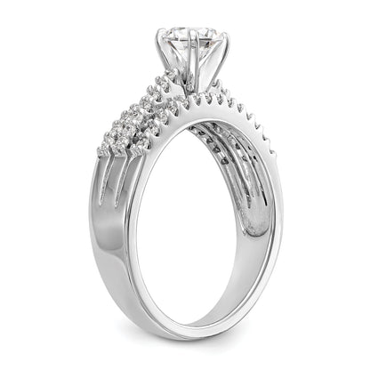 14K Weißgold Diamant-Verlobungsring mit Krappenfassung