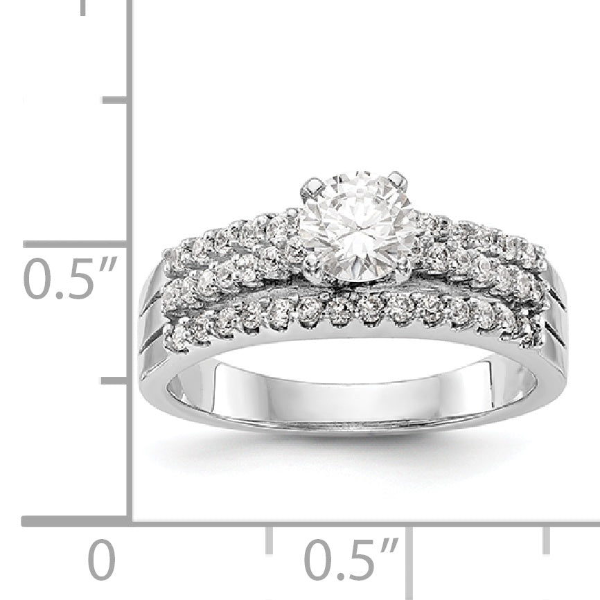 14K Weißgold Diamant-Verlobungsring mit Krappenfassung