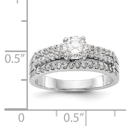 14K Weißgold Diamant-Verlobungsring mit Krappenfassung