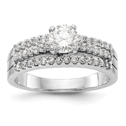 14K Weißgold Diamant-Verlobungsring mit Krappenfassung