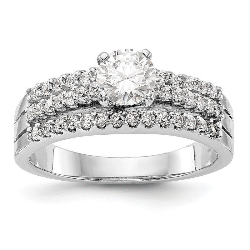 14K Weißgold Diamant-Verlobungsring mit Krappenfassung