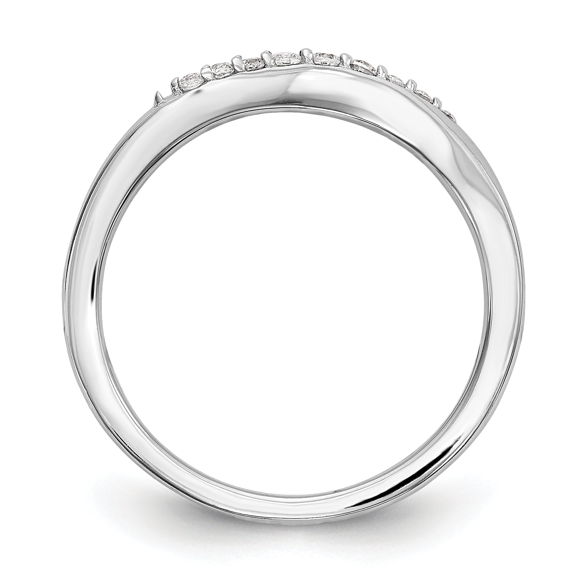 14K Weißgold Diamant-Ehering
