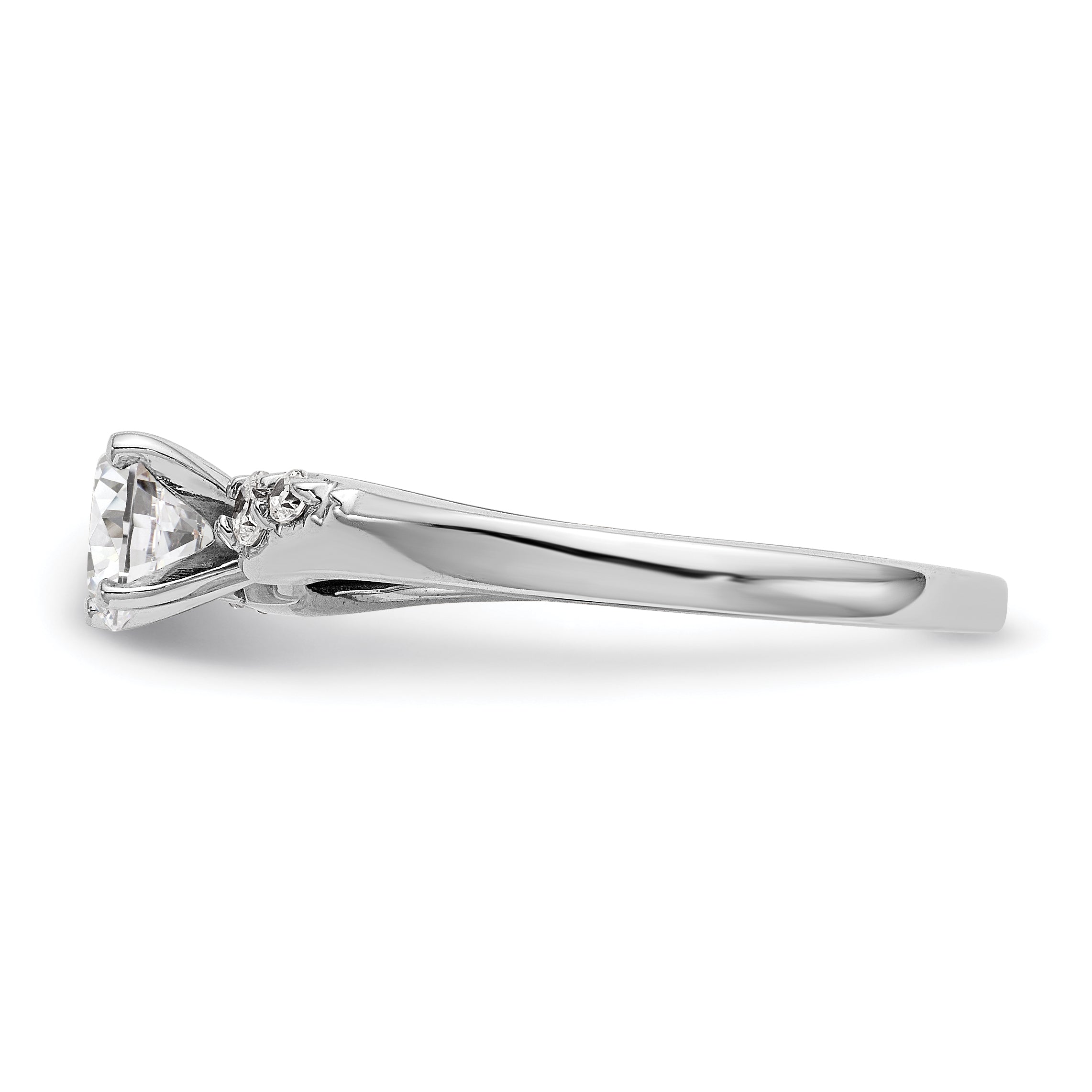 14K Weißgold Diamant-Verlobungsring mit Krappenfassung