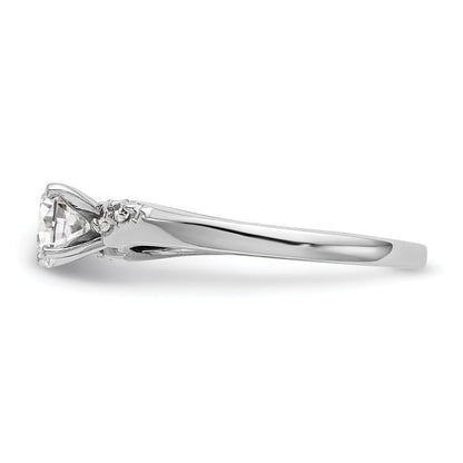 14K Weißgold Diamant-Verlobungsring mit Krappenfassung