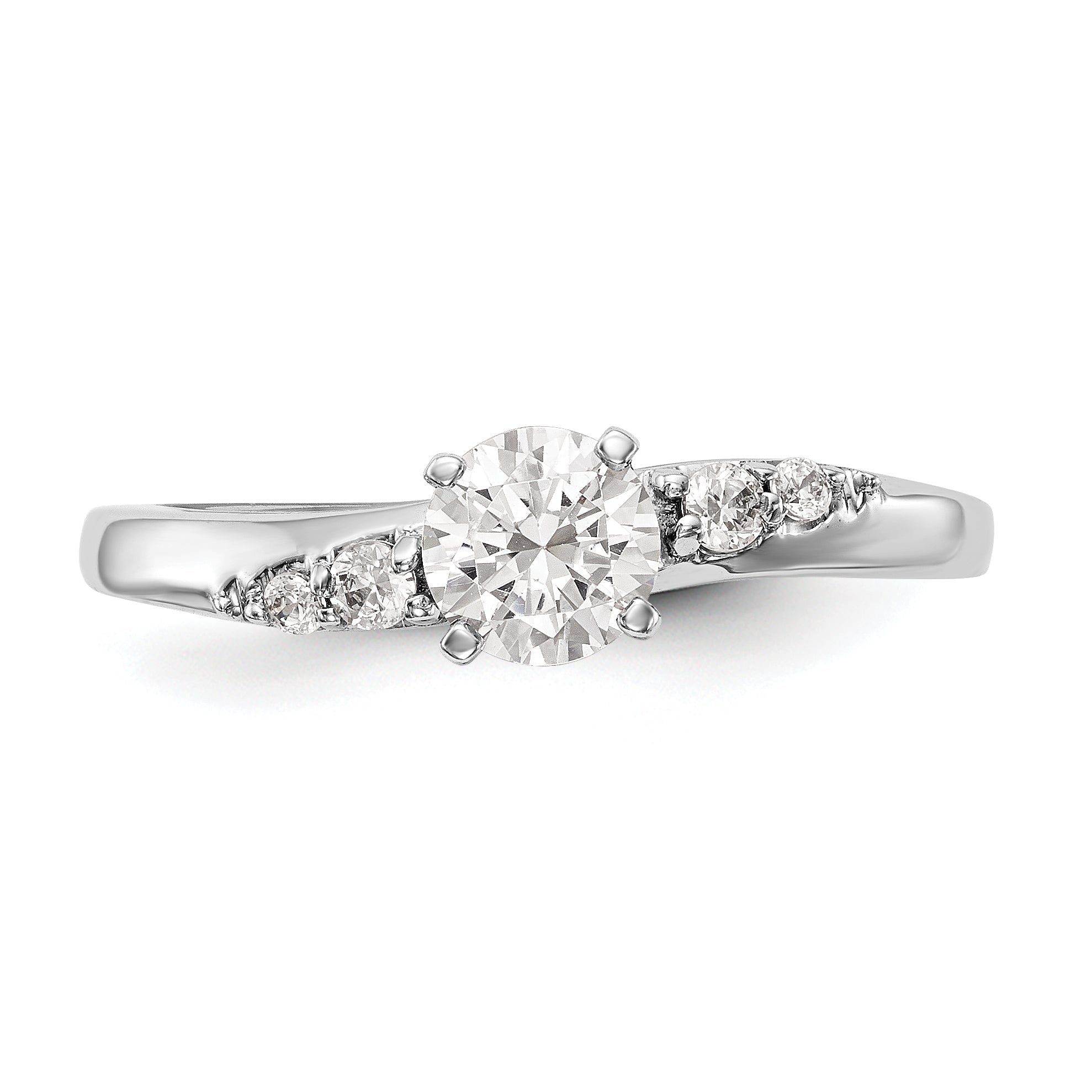 14K Weißgold Diamant-Verlobungsring mit Krappenfassung
