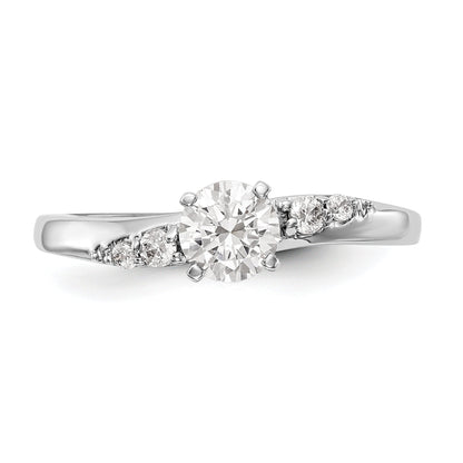 14K Weißgold Diamant-Verlobungsring mit Krappenfassung