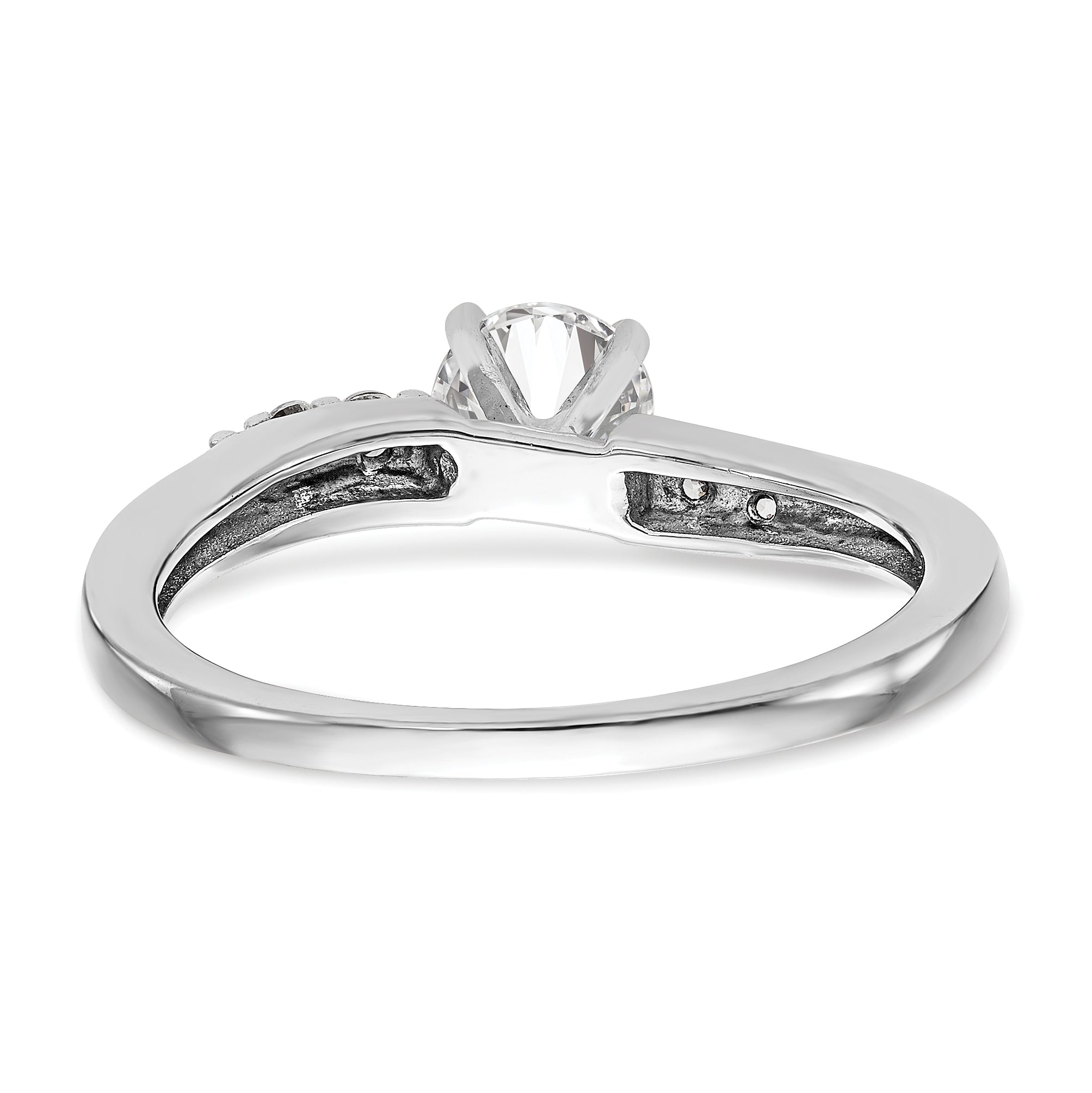 14K Weißgold Diamant-Verlobungsring mit Krappenfassung