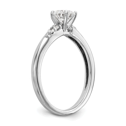 14K Weißgold Diamant-Verlobungsring mit Krappenfassung