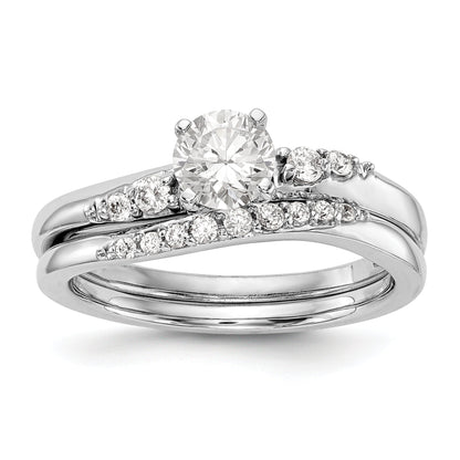 14K Weißgold Diamant-Verlobungsring mit Krappenfassung