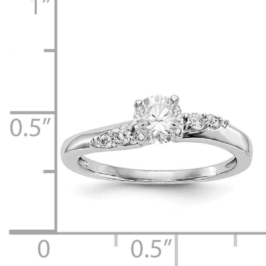 14K Weißgold Diamant-Verlobungsring mit Krappenfassung