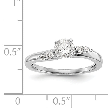 14K Weißgold Diamant-Verlobungsring mit Krappenfassung