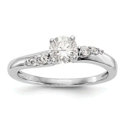 14K Weißgold Diamant-Verlobungsring mit Krappenfassung