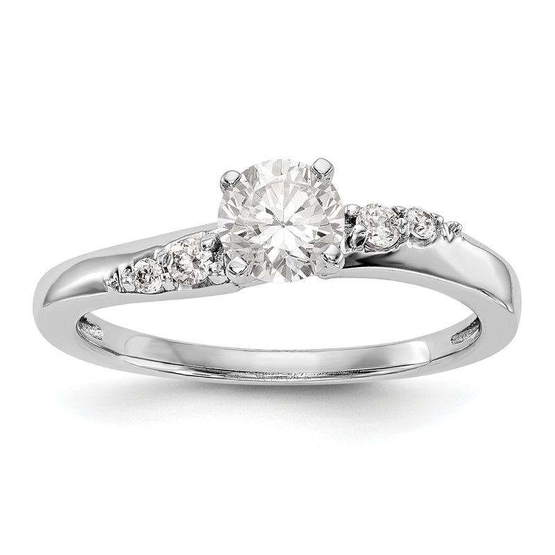 14K Weißgold Diamant-Verlobungsring mit Krappenfassung