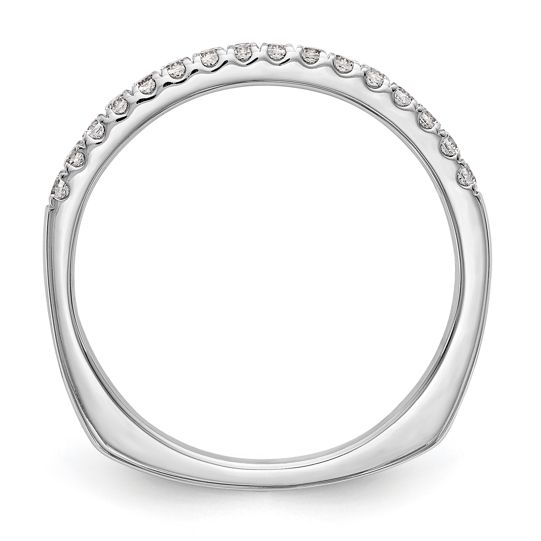 14K Weißgold Diamant-Trauring