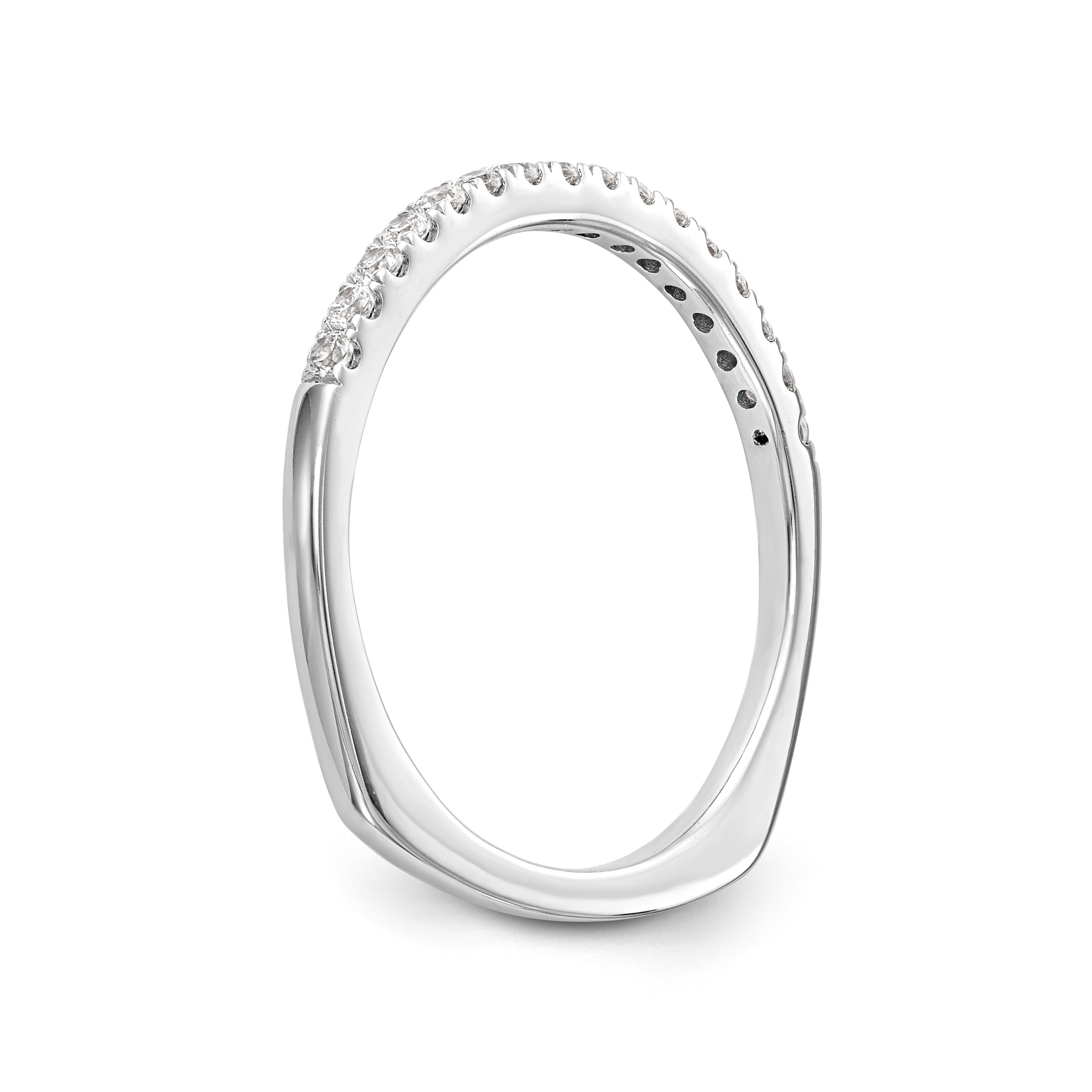 14K Weißgold Diamant-Trauring